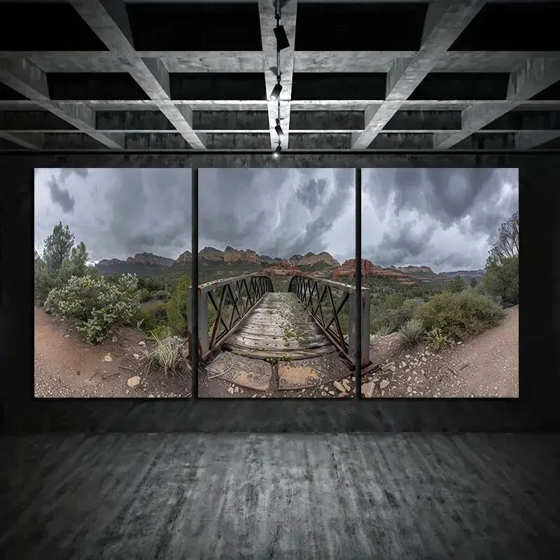 3pcs Landscape Photography Black Sky Metal Print Ready to Hang Art