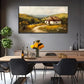 Countryside Cottage Needed Wall Art Canvas Office Home Room Framed 120x60cm