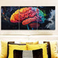 3pcs Vibrant Human Brain Metal Print Ready to Hang Art
