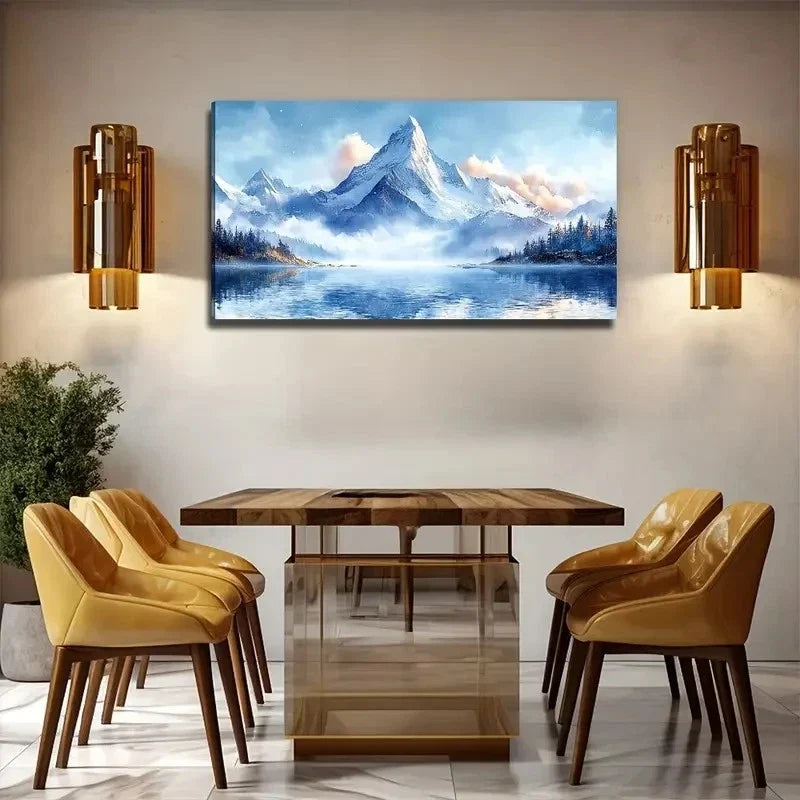 Snow Mountain Perfect Wall Art Canvas Office Home Room Framed 120x60cm