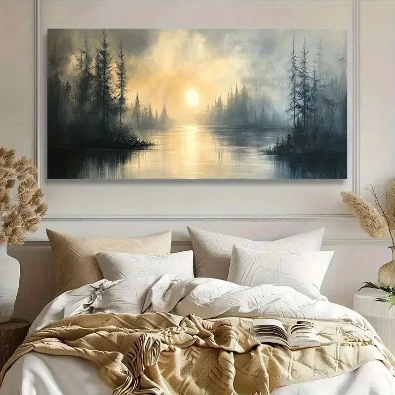 Abstract Landscape Soft Wall Art Canvas Office Home Room Framed 120x60cm