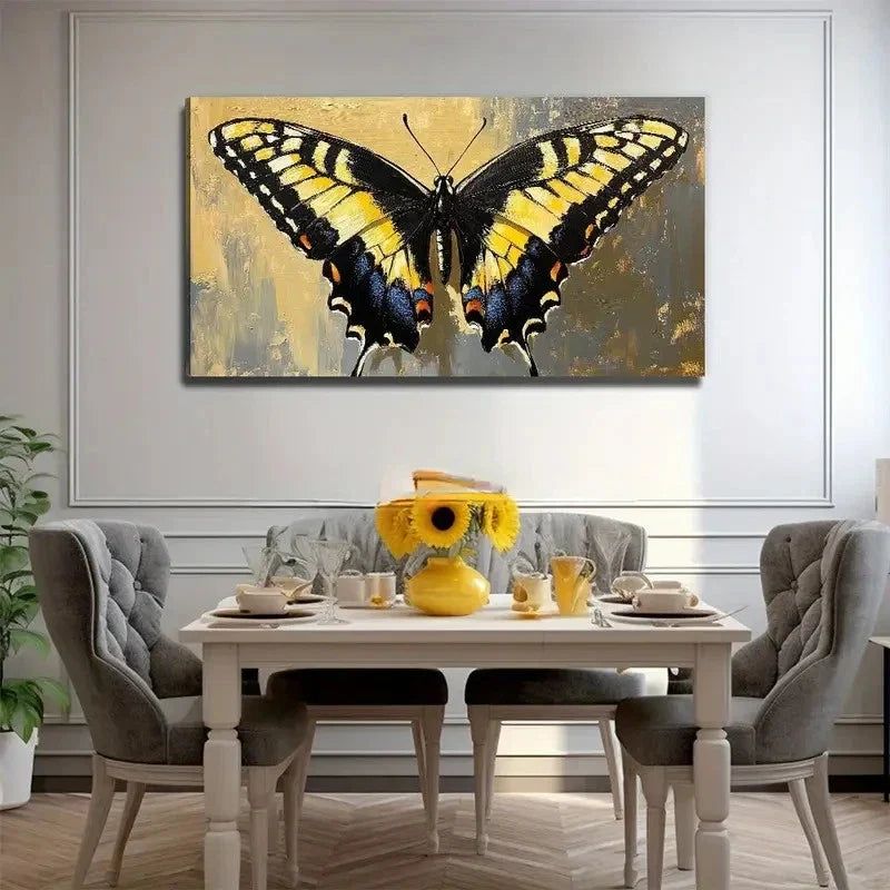 Modern Bohemian Butterfly Wall Art Canvas Office Home Room Framed 120x60cm
