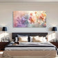 Floral Abstract Purple & Pink Wall Art Canvas Office Home Room Framed 120x60cm