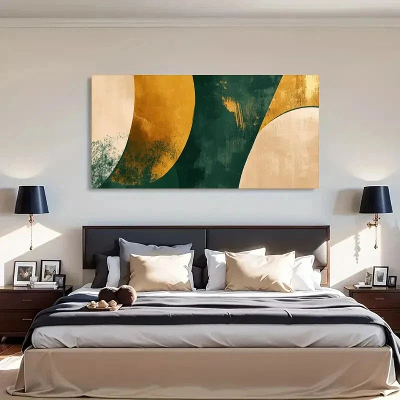 Green & Yellow Gradient Smooth Wall Art Canvas Office Home Room Framed 120x60cm