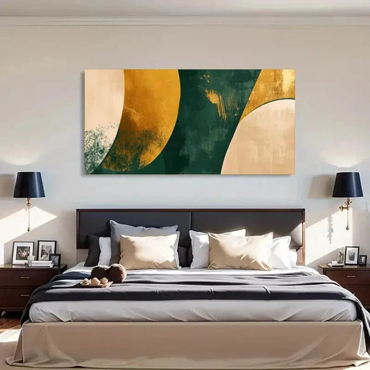 Green & Yellow Gradient Smooth Wall Art Canvas Office Home Room Framed 120x60cm