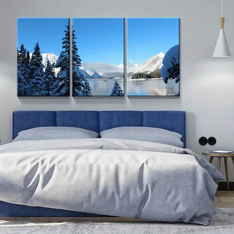 3pcs Winter Landscape Canvas Framed 40x60cm - High Quality Print 100% Australian Made Wall Canvas Ready to Hang