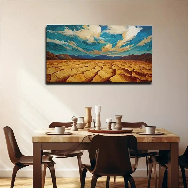 Surface Texture Rough Land Wall Art Canvas Office Home Room Framed 80x45cm