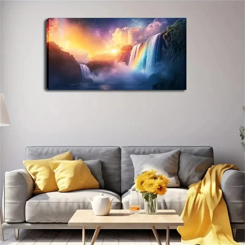 Sunlight Refraction Rainbow Wall Art Canvas Office Home Room Framed 120x60cm