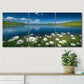 3pcs Serene Blue Sky & White Clouds Perfect Wall Art Set Canvas Framed 40x60cm - High Quality Print 100% Australian Made Wall Canvas Ready to Hang