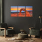 3pcs Delicate Arch Sunset Landscape Metal Print Ready to Hang Art