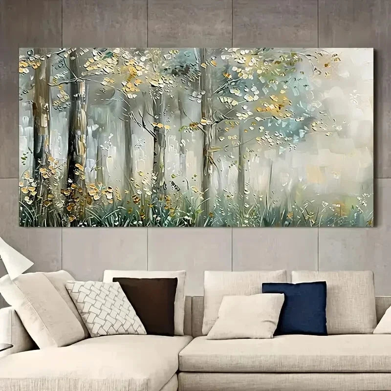 Abstract Art Forest Trees wall canvas office home room framed 120x60cm