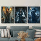 3pcs Ancient Greek Mythology &amp; Wolf Magic, Metal Print Ready to Hang Art