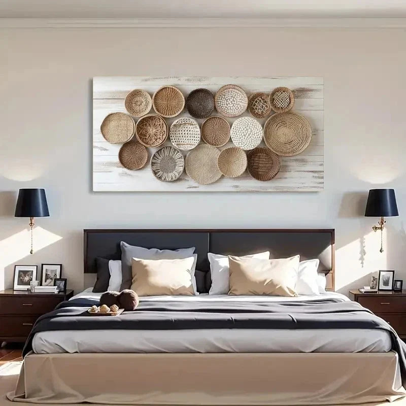 Modern Geometric Circle Decor Wall Art Canvas Office Home Room Framed 120x60cm