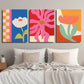 3pcs Abstract Colorful Vibrant Floral Metal Print Ready to Hang Art