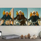 3pcs Vibrant Parrot & Motorcycle Scene Metal Print Ready to Hang Art