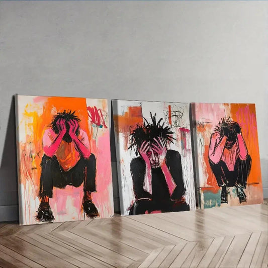 3pcs Pink, Luxurious, Wall Art Set Canvas Framed 40x60cm - High Quality Print 100% Australian Made Wall Canvas Ready to Hang