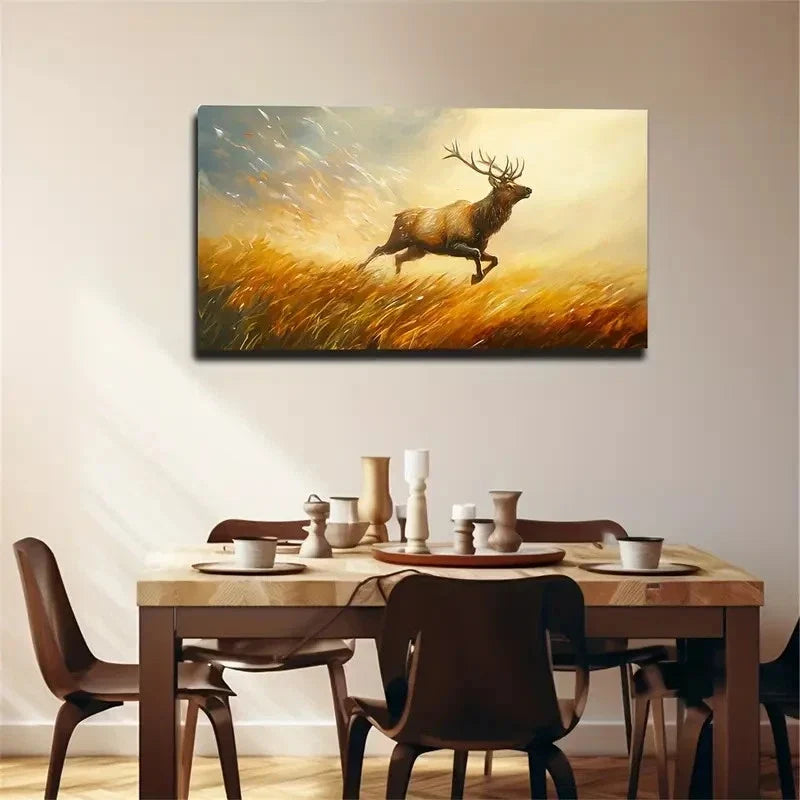 Flying Old Deer Exquisite Wall Art Canvas Office Home Room Framed 120x60cm