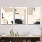 3pcs  Beige Abstract Nordic Style Textured  Metal Print Ready to Hang Art