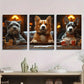 3pcs Dogs Playing Poker Painting Metal Print Ready to Hang Art