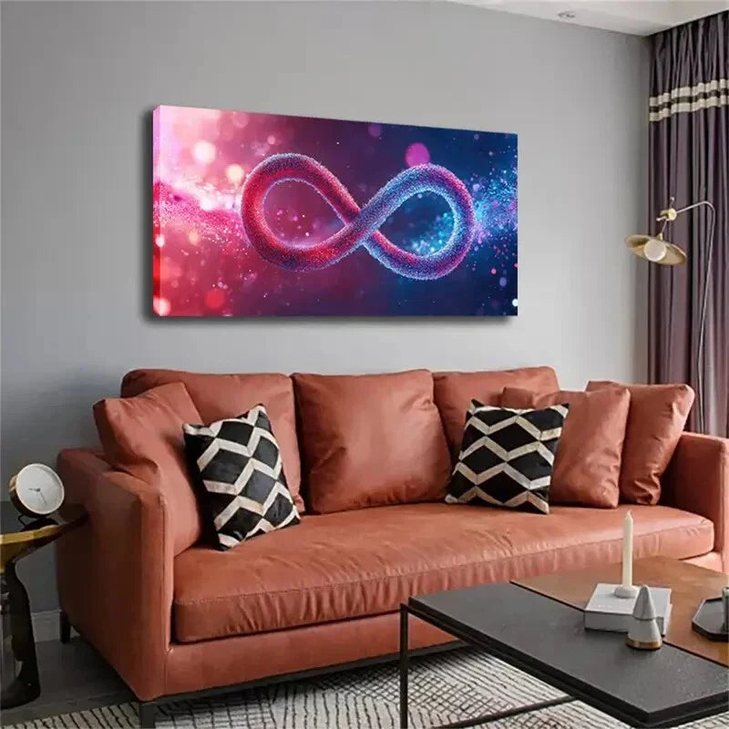 Abstract Infinity Symbol Wall Art Canvas Office Home Room Framed 120x60cm
