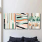 3pcs  Colorful Striped Green & Pink Prints  Metal Print Ready to Hang Art