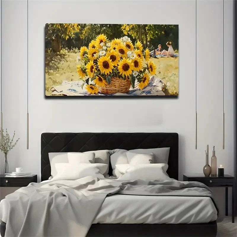 Chrysanthemum Blooming Wall Art Canvas Office Home Room Framed 120x60cm