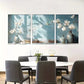 3pcs Modern Elegant Blue Vase Magnolia Floral   Wall Art Set Canvas Framed 40x60cm - High Quality Print 100% Australian Made Wall Canvas Ready to Hang