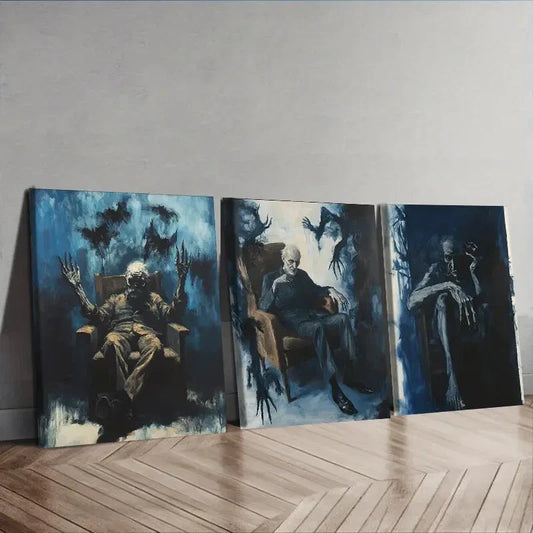 3pcs   Decadent Man Series,Dark Themed Wall Art Set Canvas Framed 40x60cm - High Quality Print 100% Australian Made Wall Canvas Ready to Hang