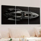 3pcs Vintage Fashion Black Cool Aircraft Darks Wall Art Set Canvas Framed 40x60cm - High Quality Print 100% Australian Made Wall Canvas Ready to Hang