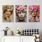 3pcs Elegant Female Figures with Golden and Pink Metal Print Ready to Hang Art