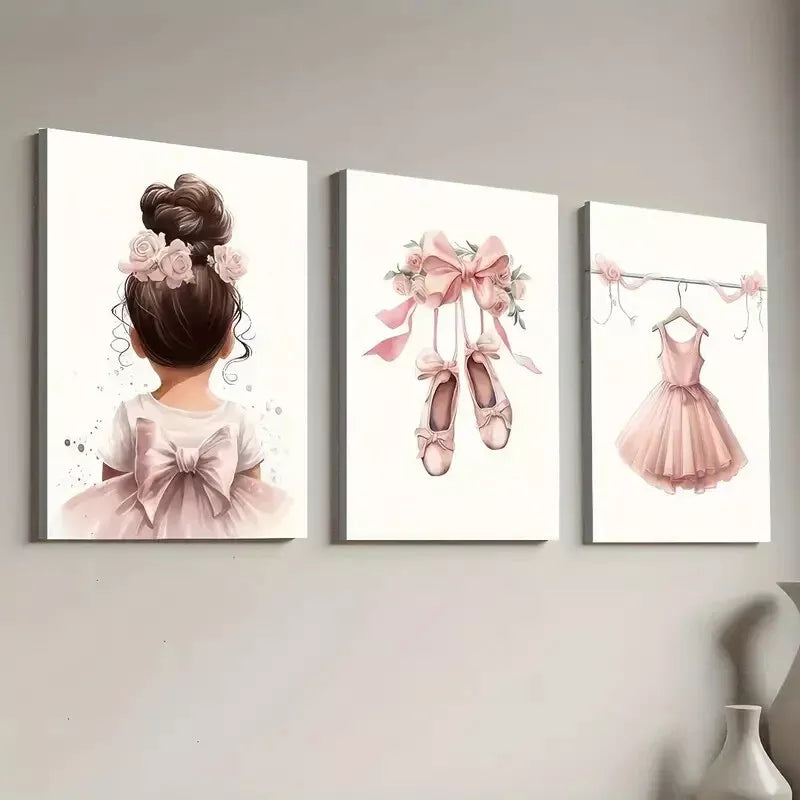 3pcs Modern Stylish Ballet Dance Aesthetic Wall Art Set Canvas Framed 40x60cm - High Quality Print 100% Australian Made Wall Canvas Ready to Hang