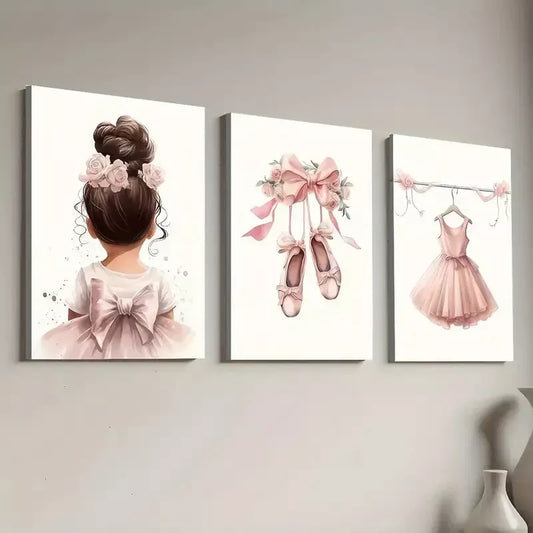 3pcs Modern Stylish Ballet Dance Aesthetic Wall Art Set Canvas Framed 40x60cm - High Quality Print 100% Australian Made Wall Canvas Ready to Hang