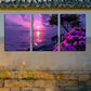3pcs Cherry Blossom Lake Sunset Canvas Framed 40x60cm - High Quality Print 100% Australian Made Wall Canvas Ready to Hang