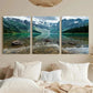 3pcs Light Blue Lake Snowy Mountains Metal Print Ready to Hang Art