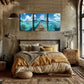 3pcs Serene Wooden Bridge & Turquoise Ocean Scene Wall Art Set Canvas Framed 40x60cm - High Quality Print 100% Australian Made Wall Canvas Ready to Hang