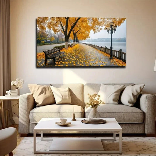 Realistic Autumn Withered Wall Art canvas office home room framed 120x60cm