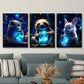 3pcs Cute cartoon animals, Magic in the forest, Metal Print Ready to Hang Art