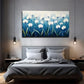 Blue And White Flower Decor Wall Art Canvas Office Home Room Framed 80x45cm