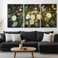 3pcs White & Yellow Blossoms with Green Perfect Wall Art Set Canvas Framed 40x60cm - High Quality Print 100% Australian Made Wall Canvas Ready to Hang