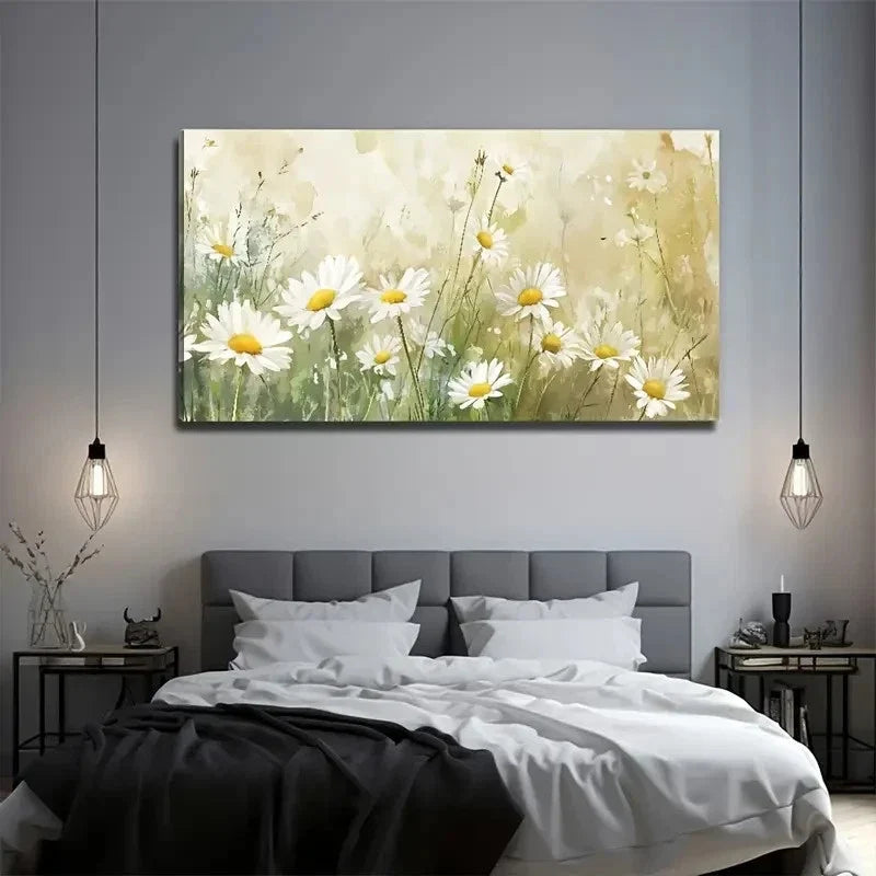 Decorative Chrysanums Suitable Wall Art Canvas Office Home Room Framed 80x45cm
