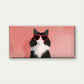 Cat with Heart Fashion Glasses Wall Art Canvas Office Home Room Framed 120x60cm