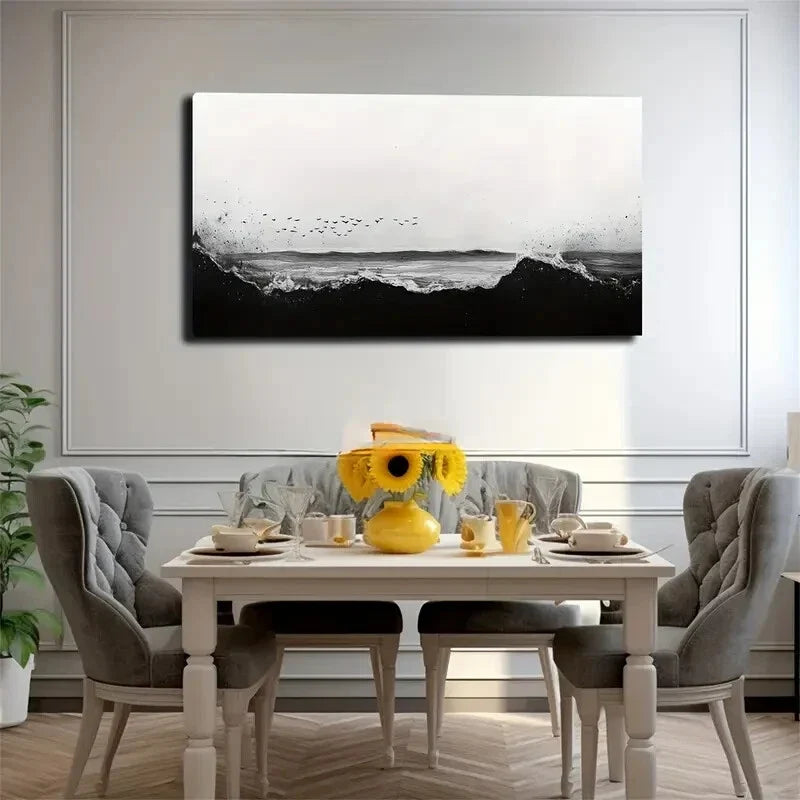 Dynamic Seascape Birds Soaring Wall Art Canvas Office Home Room Framed 120x60cm