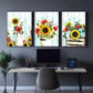 3pcs Sunflower Art Vintage Dormitory Poster Metal Print Ready to Hang Art