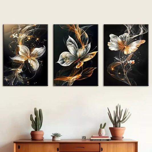 3pcs Featuring Abstract Butterfly Line Prints  Wall Art Set Canvas Framed 40x60cm - High Quality Print 100% Australian Made Wall Canvas Ready to Hang