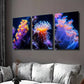 3pcs Luminous Underwater Coral and Marine Life Wall Art Set Canvas Framed 40x60cm - High Quality Print 100% Australian Made Wall Canvas Ready to Hang