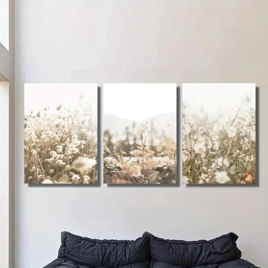 3pcs Scandinavian countryside landscape Metal Print Ready to Hang Art
