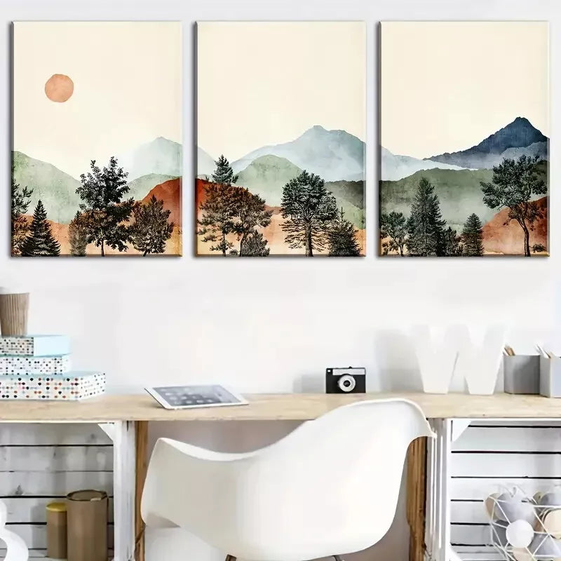 3pcs Leaf Pattern Painting Spring and Summer  Wall Art Set Canvas Framed 40x60cm - High Quality Print 100% Australian Made Wall Canvas Ready to Hang
