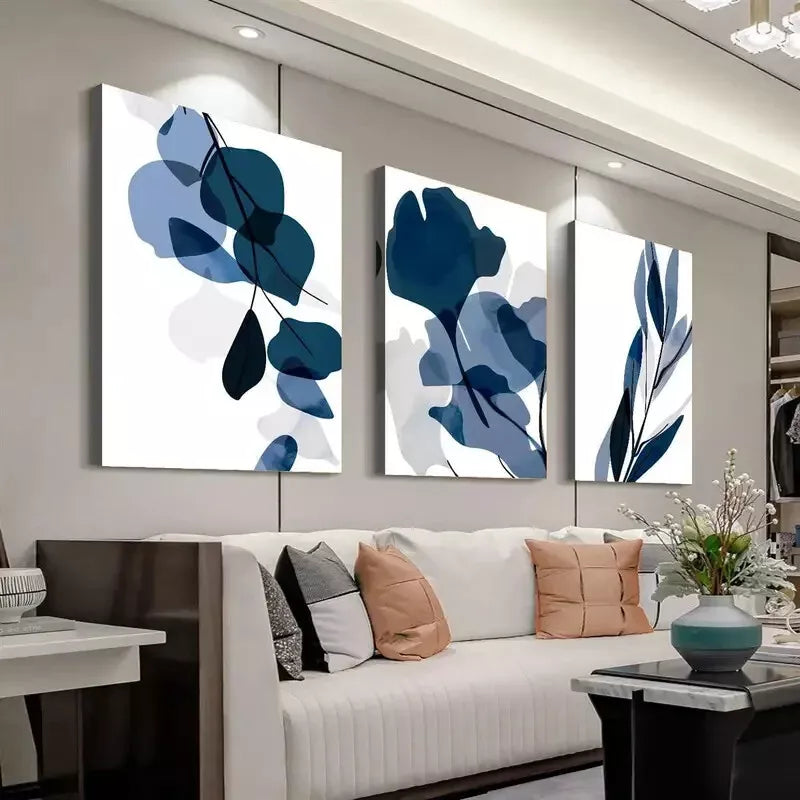 3pcs Abstract Floral Prints for Modern Canvas Framed 40x60cm - High Quality Print 100% Australian Made Wall Canvas Ready to Hang