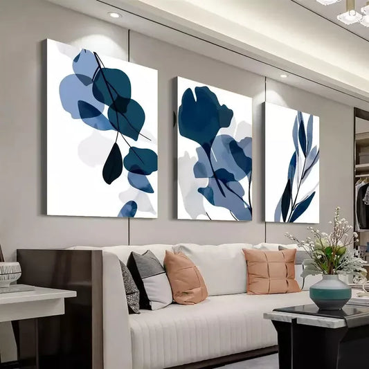 3pcs Abstract Floral Prints for Modern Canvas Framed 40x60cm - High Quality Print 100% Australian Made Wall Canvas Ready to Hang
