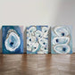 3pcs Abstract Art Oyster Shell Watercolor Metal Print Ready to Hang Art